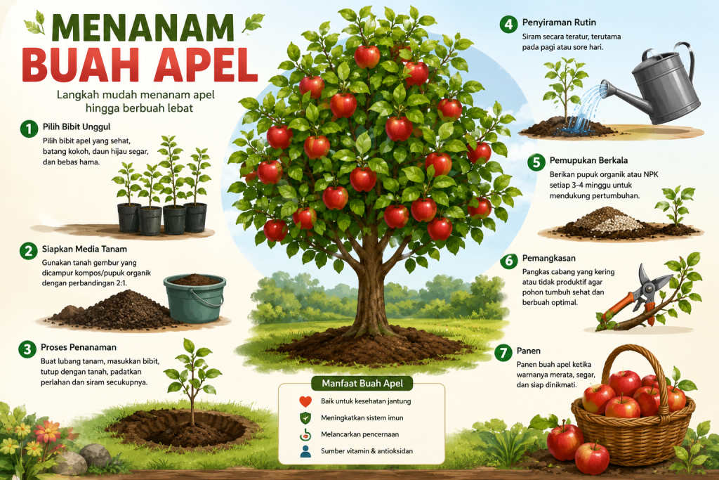 cara menanam buah apel