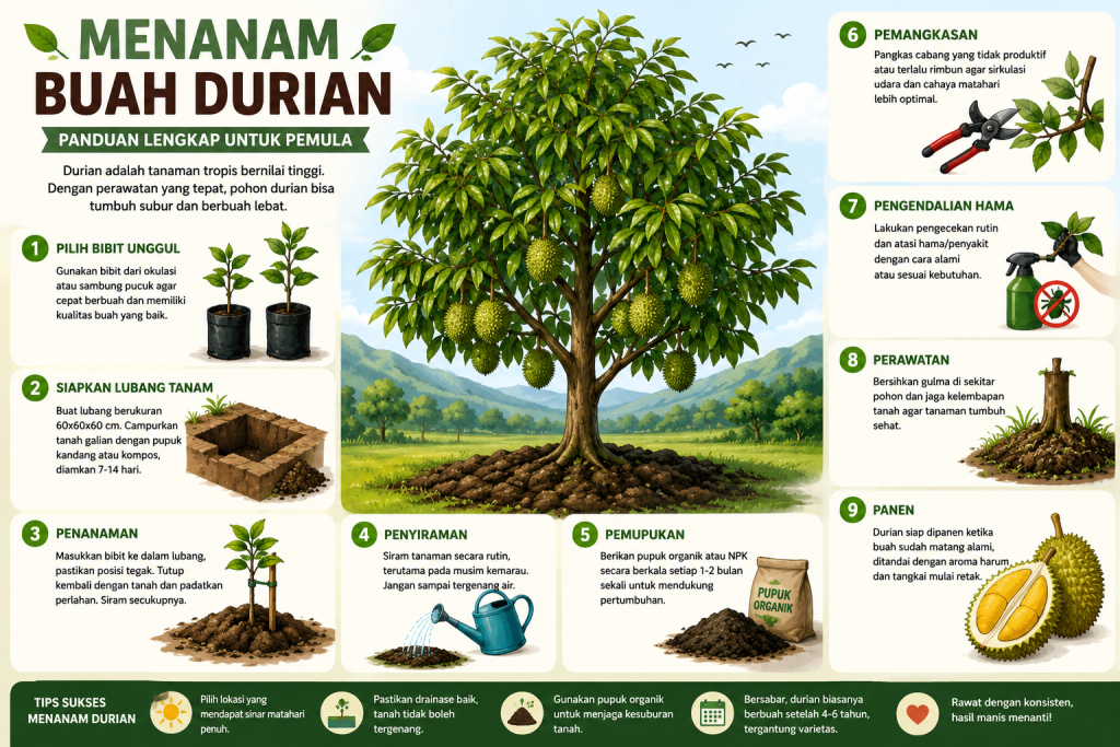 tutorial menanam durian dalam pot